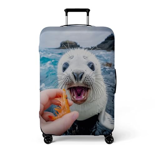 wxlmom Kofferschutzhülle L Gelbe Garnelen Waschbar,Suitcase Cover Für Kinder Und Erwachsene,Elastischer Spandex-Koffer-Protector,Koffer-Abdeckungen von wxlmom