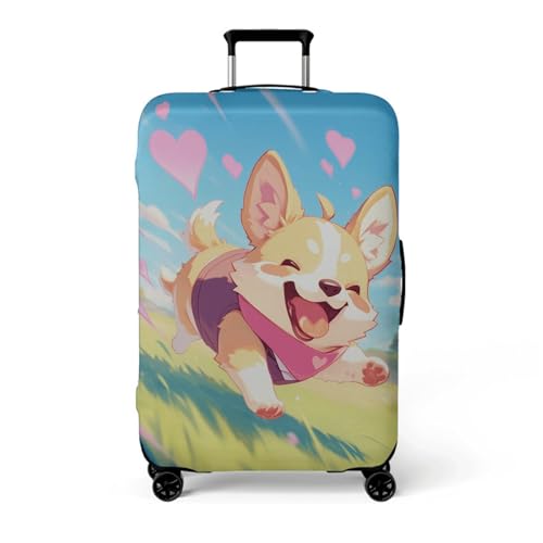 wxlmom Kofferschutzhülle L Gelber Hund Waschbar,Suitcase Cover Für Kinder Und Erwachsene,Elastischer Spandex-Koffer-Protector,Koffer-Abdeckungen von wxlmom