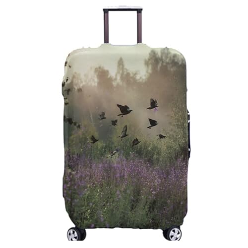 wxlmom Kofferschutzhülle L Schwarzer Vogel Waschbar,Suitcase Cover Für Kinder Und Erwachsene,Elastischer Spandex-Koffer-Protector,Koffer-Abdeckungen von wxlmom