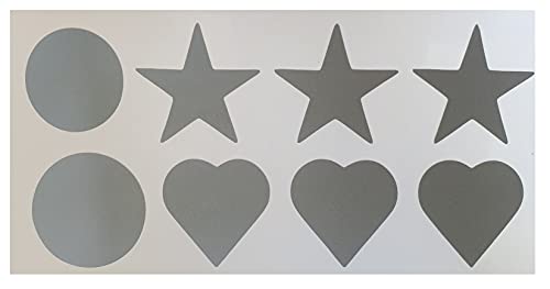 8 Aufkleber Repair Patch selbstklebend reflektierender Nylon Reparaturaufkleber Kreise Herzen Sterne von x-repair-patch