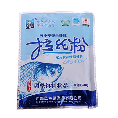 xbiez 1 Beutel Secret Protein Fiber Aufkleber Angelköder Zusatzmaterial Fisch Karpfen 30g Angelhaken Mit Schnurklaue von xbiez