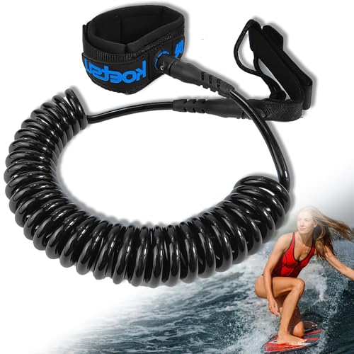 xiaoxiaozhijia Sup Leash,10ft Surf Leashes,TPU Paddleboard-Zubehör,7mm Adult Leine für Longboards,Stand Up Paddle Boards Surfboards (Schwarz) von xiaoxiaozhijia