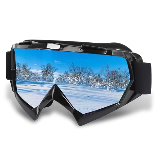 xnnmzhao Skibrille, Snowboard Brille für Brillenträger Herren Damen Erwachsene, Anti Beschlag Winddicht Ski Jugendliche OTG UV-Schutz Kompatibler Helm Anti Fog Skibrillen Sphärisch Verspiegelt von xnnmzhao