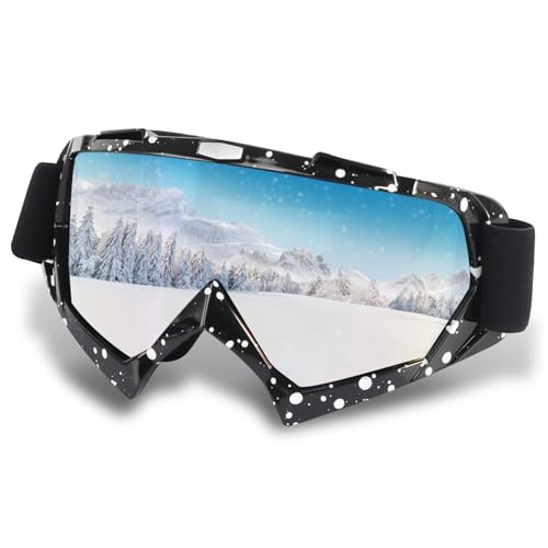 xnnmzhao Skibrille, Snowboard Brille für Brillenträger Herren Damen Erwachsene, Anti Beschlag Winddicht Ski Jugendliche Schutzbrille Helmkompatibel für Skifahren Motorrad Fahrrad Skaten von xnnmzhao