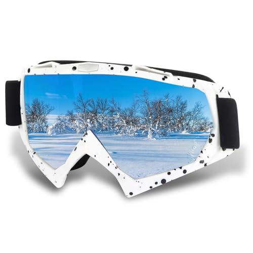 xnnmzhao Skibrille, Snowboard Brille für Brillenträger Herren Damen Erwachsene, Anti Beschlag Winddicht Ski Jugendliche Schutzbrille Helmkompatibel für Skifahren Motorrad Fahrrad Skaten von xnnmzhao