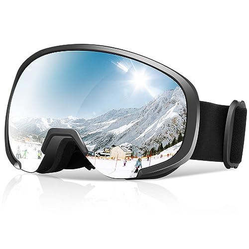 yVicv Skibrille OTG für Damen und Herren,Unisex Snowboard Brille Schneebrille 100% UV-Schutz und Anti-Nebel Skibrille für Brillenträger,Snowboard Brille Ski Goggles für Jugendliche Geeignet von yVicv