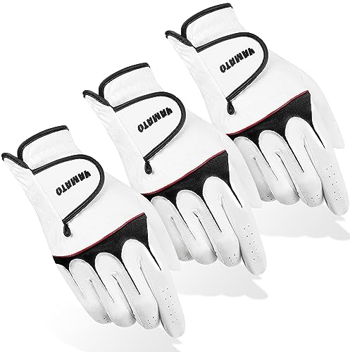 yamato Golfhandschuhe für Herren, 3 Stück für Golfer (auf der linken Hand getragen), Golfhandschuh, atmungsaktiv, bequeme Passform, tolles Golfgeschenk (klassisch, klein) von yamato