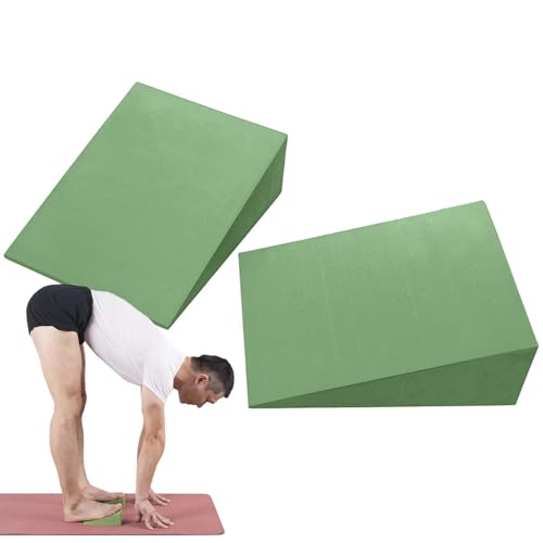 2 Stück Yoga Blöcke Keil Schaumstoff Keilblöcke Wadenstrecker Yoga Keil Schrägbrett EVA Schaum Wadendehner Schaumstoffkeil Streckblöcke Rutschfester Wadenstrecker Zur Verbesserung von yanzisura