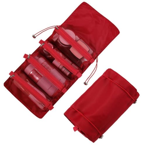Tragbarer 4-in-1-Make-up-Organizer – abnehmbare hängende Kulturtasche aus Netzstoff, Kosmetiktasche, Reisetasche, grün, Einheitsgröße von yeeplant