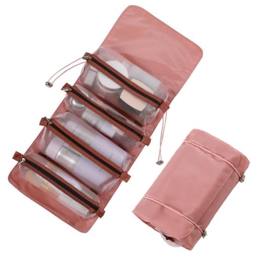Tragbarer Kosmetik-Reise-Organizer mit abnehmbarem 4-in-1-Mesh-Kulturbeutel, faltbare Tasche, Zufällige Farbauswahl, Einheitsgröße von yeeplant