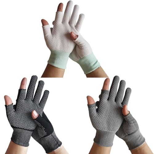 yeeplant 3 Paar dünne lässige Text-Handschuhe: fingerlose Touchscreen-Handschuhe mit Anti-Rutsch von yeeplant