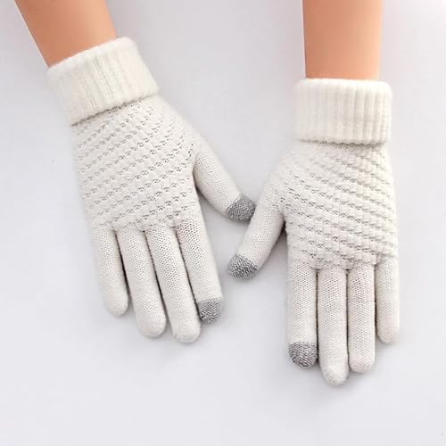yeeplant Modische, einfache Handschuhe, volle Finger, Wolle, verdickt, weich, rutschfest, waschbar, Outdoor-Winterhandschuhe von yeeplant