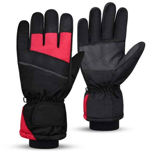 yeeplant Outdoor-Vollfinger-Handschuhe, warm, winddicht, Unisex, Skifahren, verstellbar, rutschfest, Sporthandschuhe von yeeplant