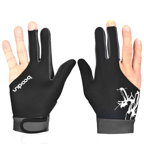 yeeplant Professioneller Billardhandschuh für Damen und Herren, 3-Finger-Design, verstellbar, weich, elastisch und atmungsaktiv von yeeplant