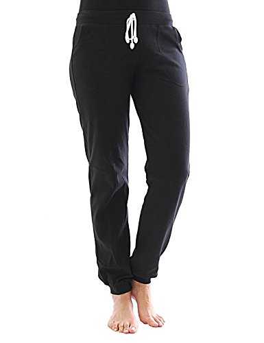 YESET Jogging Hose innen Fleece Taschen Sport Leggings Baumwolle Thermo schwarz XXL von YESET