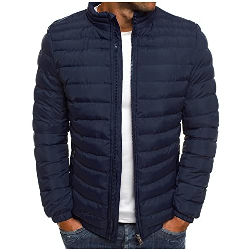 yiouyisheng Steppjacke Herren Winter Warm Leicht Daunenjacke Übergangsjacke Winterjacke Herren Outdoorjacke Männer Wanderjacke Einfarbig Padded Jacket S-3XL von yiouyisheng