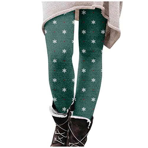 yiouyisheng Weihnachts Leggings Damen Schneeflocke Weihnachtsbaum Karomuster Leggings Weihnachtsleggings Strumpfhosen Lässige lockere Leggins Lange Hose Sporthose Streetwear von yiouyisheng