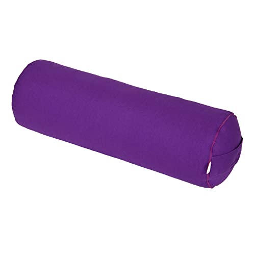 Yogabox Yogabolster Basic für Yin-Yoga, Ø22 cm, Yoga Rolle mit Buchweizenschalen Füllung, Waschbarer Bezug aus 100% Baumwolle, Yoga Bolster Rolle für Restorative Yoga, lila von Yogabox