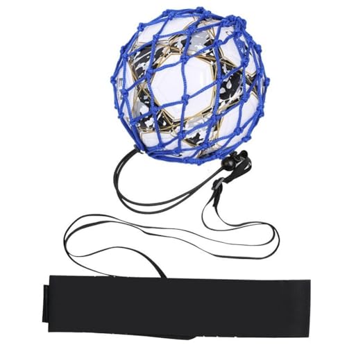 yomoe Blaue Tragbare Balltasche, Fußball-Ballnetztasche, Bold Encryption + Gürtel von yomoe