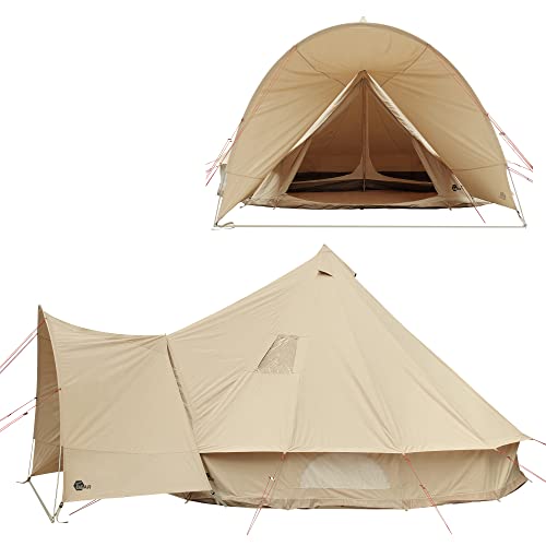 your GEAR Zelt Desert 10 Pro UV50+ Baumwolle - Campingzelt Tipi Familienzelt mit Schlafkabine und Vordach von your GEAR