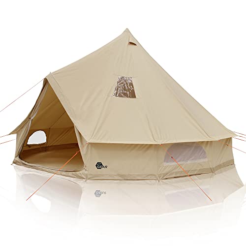 your GEAR Zelt Desert 10 Pro UV50+ Baumwolle - Campingzelt Tipi Familienzelt mit eingenähter Bodenwanne von your GEAR