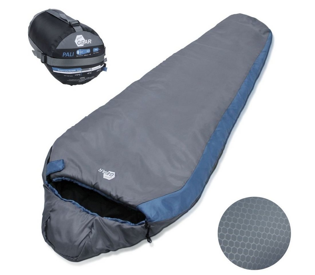 yourGEAR Mumienschlafsack yourGEAR Schlafsack Pali -3°C Mumienschlafsack 220x75cm leicht von yourGEAR