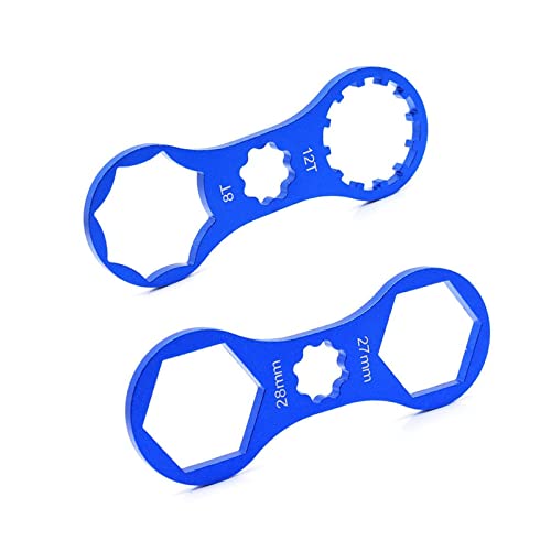 yuentoen Fahrrad Vordergabel Reparatur Werkzeug,Fahrrad Vordergabel Kappe Schlüssel, Entfernung und Installation Multifunktionaler BB Schraubenschlüssel für SR Suntour XCR/XCM/XCT/RST MTB (blau) ﻿ von yuentoen