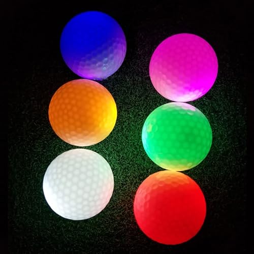 zalati Glühen in den dunklen Golfbällen 6pcs LED Licht Glühen Golfbälle mit 5-8 Mins/Times Beleuchtung für 48 Hrs Batterielebensdauer mit Multicolor von zalati