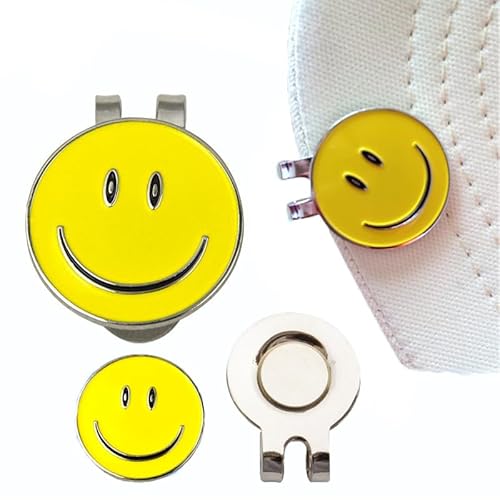 zalati Hut Clip mit Golf Ball Maker Magnetic Abnehmbare Design Smile Face Style Zubehör für Golf Sport von zalati