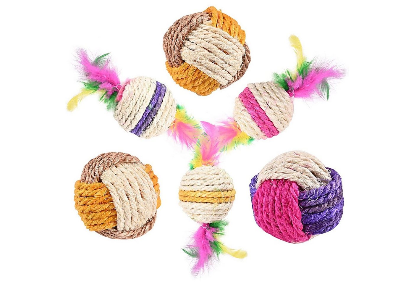 zggzerg Tier-Beschäftigungsspielzeug Interaktives Katzenspielzeug Ball, 6 Stk Sisal Ball Katze zggzerg Tier-Beschäftigungsspielzeug Interaktives Katzenspielzeug Ball, 6 Stk Sisal Ball Katze von zggzerg
