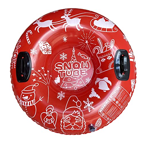 zhandouji 37 Zoll Aufblasbare Schlitten für Kinder und Erwachsene, Aufblasbare Snow Tube Schlitten Winter Weihnachten Outdoor Sport Rodelreifen Schneereifen PVC Verdicken Robuster Reifen mit Griff von zhandouji