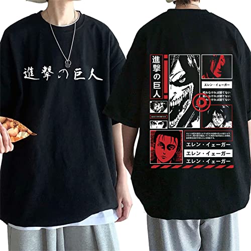 zhedu Anime Attack on Titan T-Shirt Kinder Niedliches Anime-T-Shirt Coole Grafik Erwachsene Unisex T-Shirt Hip Hop Top Teens (XS,Color 01) von zhedu