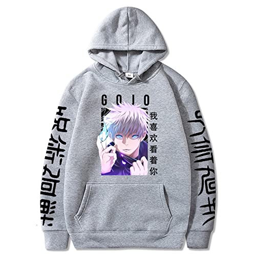 zhedu Japan Anime Satoru Hoodies Sweatshirt Lässiger Cartoon Pullover Druck Lose Langarm Herren Hoodie Streetwear (XL,Color 06) von zhedu