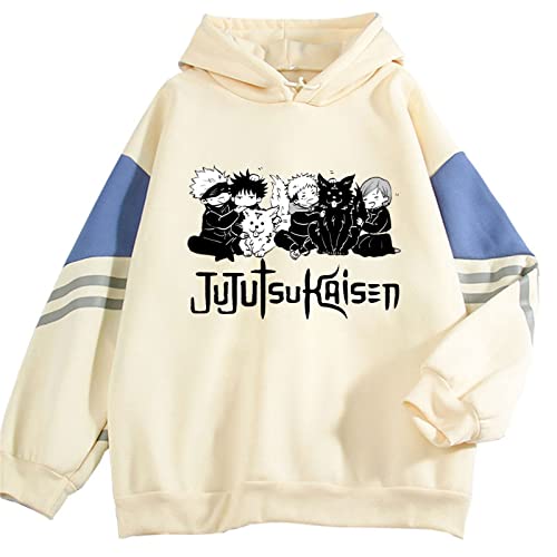 zhedu Jujutsu Kaisen Hoodie Männer/Frauen Mode Sweatshirts Gojo Satoru Druck Übergroßen Streetwear Casual Pullover Harajuku Mantel (XL,Color 1) von zhedu