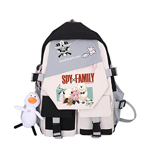zhedu SPY X Family Backpack Anya Forger Anime Rucksack Für Frauen Kawaii Design Student Canvas Jugend Outdoor Reiserucksack Laptop Book Bags (6) von zhedu