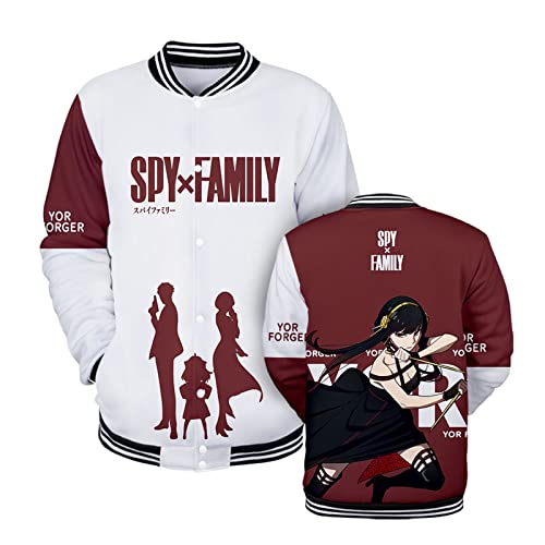 zhedu Spy X Family Street Baseball Uniform Hoodie Hip Hop Trend Harajuku Anime Trainingsanzug Unisex Winter Bomberjacke (M,Color 05) von zhedu