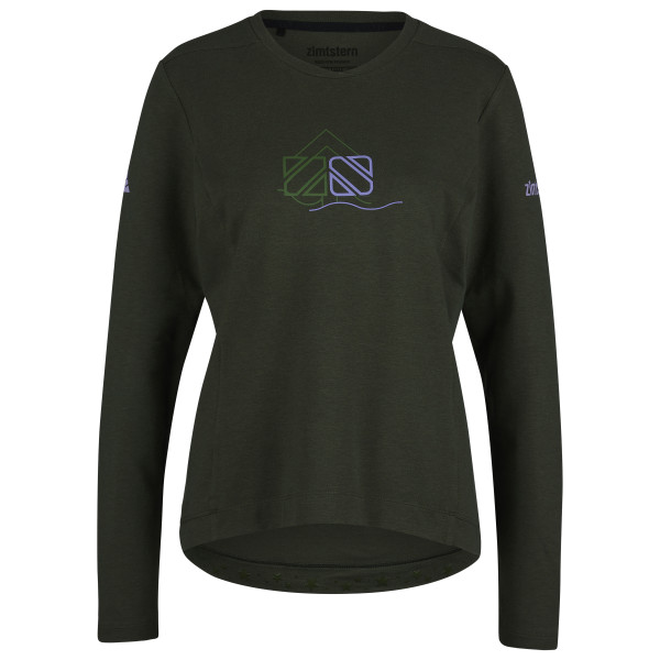 Zimtstern - Women's EcoFlowz Shirt L/S - Radtrikot Gr XS schwarz/oliv von zimtstern