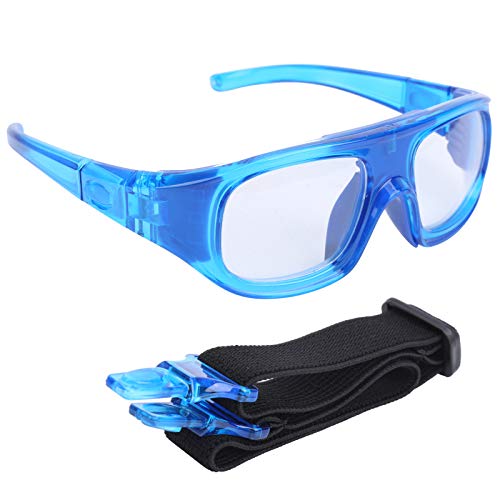 zlsadon Schlagfeste PC-Sport-Basketballbrille, abnehmbare, am Kopf befestigte Schutzbrille (Blau) von zlsadon