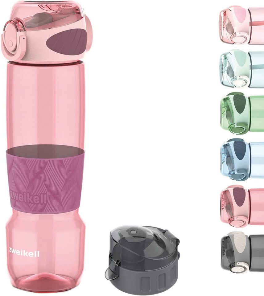 zweikell Trinkflasche Wasserflasche,Tritan Trinkflasche Kunststoff, Abschließbarer Deckel von zweikell