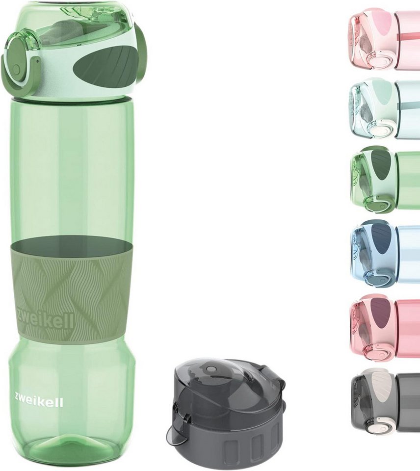 zweikell Trinkflasche Wasserflasche,Tritan Trinkflasche Kunststoff, Abschließbarer Deckel von zweikell