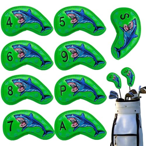 Golfschlägerhauben-Set, magnetische Golfschlägerkopfhaube, Eisenkopfabdeckungen, strapazierfähiges PU-Leder, Golfschlägerhauben für Golfschläger von zwxqe