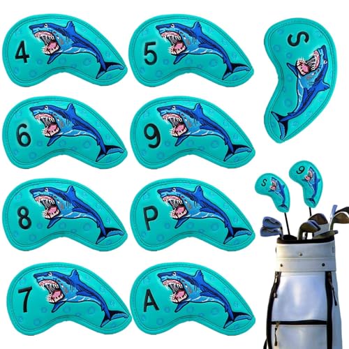 Headcovers for Golf Clubs | Magnetic Golf Club Head Cover Set Iron Head Covers - PU Leather Iron Golf Club Covers Protective Headcover for Left and Right Hand Clubs von zwxqe