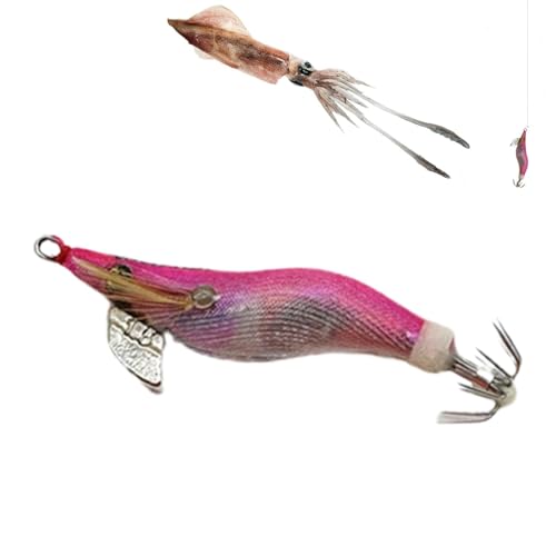 zwxqe Glow Squid Jigs | Tintenfisch-Hülsen-Jig – Tintenfisch-Jighaken, fluoreszierendes Angeln, Tintenfisch-Hülse, Tintenfisch-Jigköder, Salzwasserköder für Nachtangeln von zwxqe