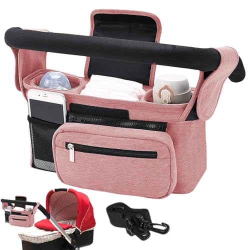 zwxqe Kinderwagentaschen-Organizer | Kinderwagentaschen-Befestigung groß | mehrere Taschen für Kinderwagen | große Kapazität Babytasche, Kinderwagen-Organizer mit Taschen, Kinderwagentasche für von zwxqe