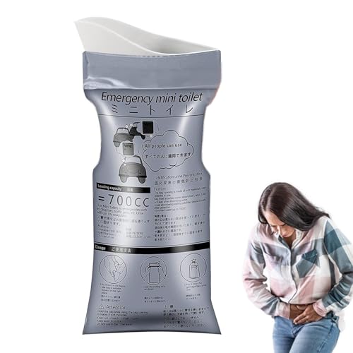 zwxqe Tragbare Toilette für Erwachsene – 700 ml tragbare Erbrochene, Camping-Hygiene- und Hygieneprodukte, faltbare Urinierbeutel für Männer, Frauen, Kinder, Babys, schwangere von zwxqe