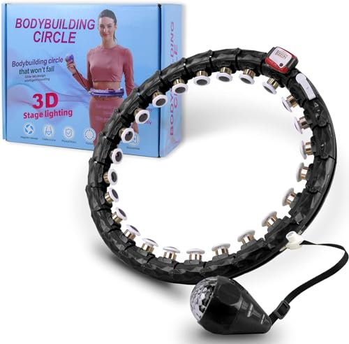 Smart Fitness Hoop Reifen Erwachsene mit 360 Grad Auto-Spinning Ball Massage, 24 Teiliger Abnehmbarer Hoola Fitness Hoop von zycBernoi