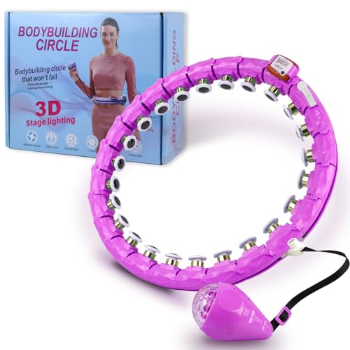 zycBernoi Smart Hula Fitness Hoop Reifen Erwachsene mit 360 Grad Auto-Spinning Ball Massage, 24 Teiliger Abnehmbarer Hoola Fitness Hoop, Fitness Hoop zum Abnehmen besonders geeignet für Anfänger von zycBernoi